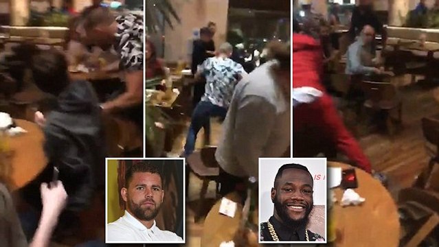 Billy Joe Saunders balance un poulet à la tête de Deontay Wilder dans un restaurant