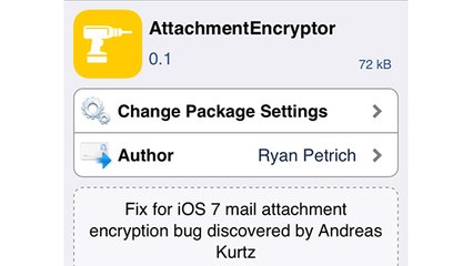 Jailbreak Evasi0n 7 pour iOS 7 : Attachment Encryptor, le tweak qui corrige le bug de cryptage des mails