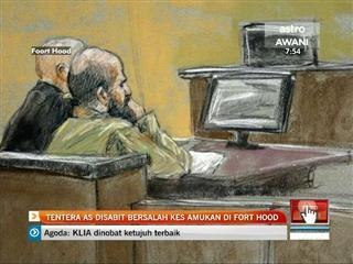 Tentera AS disabit bersalah kes amuk Fort Hood