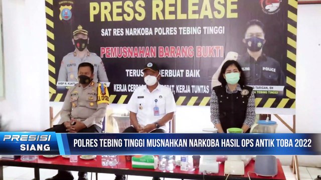 Polres Tebing Tinggi Musnahkan Barang Bukti Narkoba Hasil Ops Antik Toba 2022