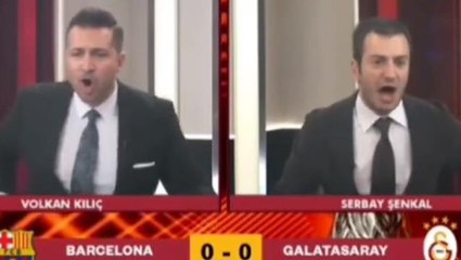 Canlı yayında ilginç anlar! Kerem'in şutunda GS TV stüdyosu "Gol" diye inledi