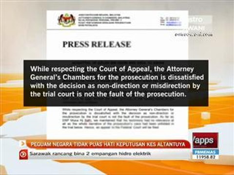 Peguam negara tidak puas hati keputusan kes Altantuya