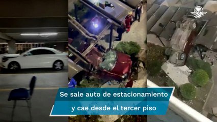 Cae auto desde tercer piso de estacionamiento de la Universidad La Salle