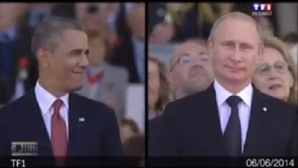 D-Day : Obama et Poutine s'amusent de se retrouver côte à côte grâce à un jeu de caméras