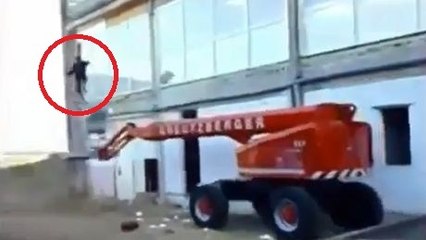 Il commence sa première journée de travail avec une chute spectaculaire