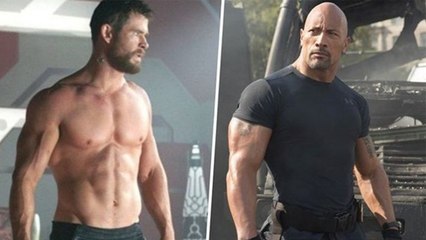 Chris Hemsworth trolle Dwayne Johnson sur sa manière de s'entraîner