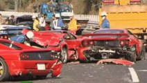L'impressionnant carambolage de 14 Ferrari et leurs carcasses