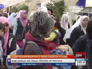 3,300 pelajar Malaysia di Mesir dihantar pulang