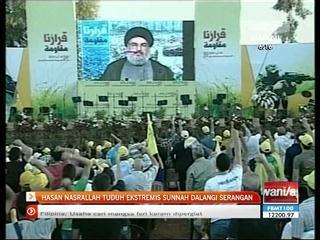 Hassan Nasrallah tuduh ekstremis Sunnah dalangi serangan