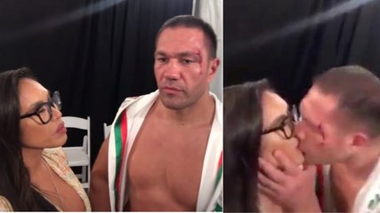 Le boxeur Kubrat Pulev embrasse une journaliste de force en pleine interview, choquant