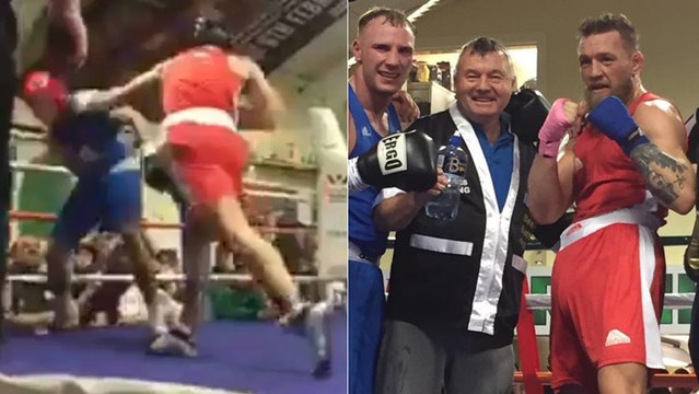 Conor McGregor participe à un combat de boxe dans son club de formation de Crumlin à Dublin (vidéo)