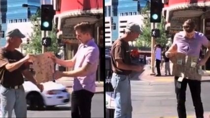 Un magicien réalise un tour incroyable pour venir en aide à un SDF