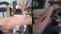Une fausse blessure digne d'un maquillage de cinéma réalisée en 30 secondes