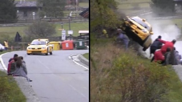 Une voiture de rallye fonce avec violence dans des spectateurs