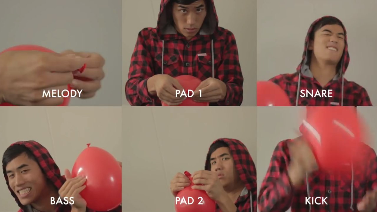 Il reprend le tube ''99 Luftballons'' en n'utilisant... que des ballons !