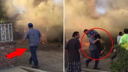 L'incroyable sauvetage d'un homme pris au piège d'un incendie