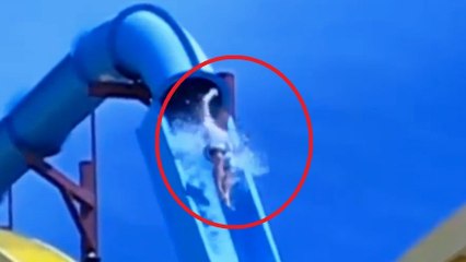 Il s'est fait une belle frayeur sur ce toboggan aquatique
