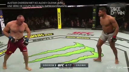 Alistair Overeem met KO Alexey Oleinik avec une série de coups de genou impressionnante