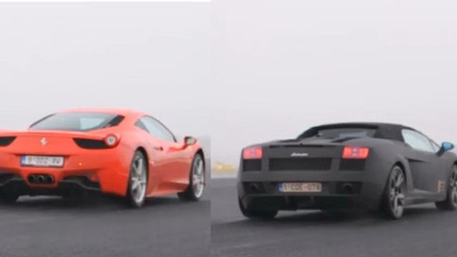 Comparaison des bruits de moteur entre une Ferrari 458 Italia et une Lamborghini Gallardo Spyder