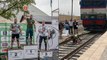 Un Ukrainien tire un train de 125 tonnes lors d'une compétition de strongman
