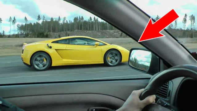 Une Lamborghini Gallardo affronte une Volvo S40 en caméra embarquée