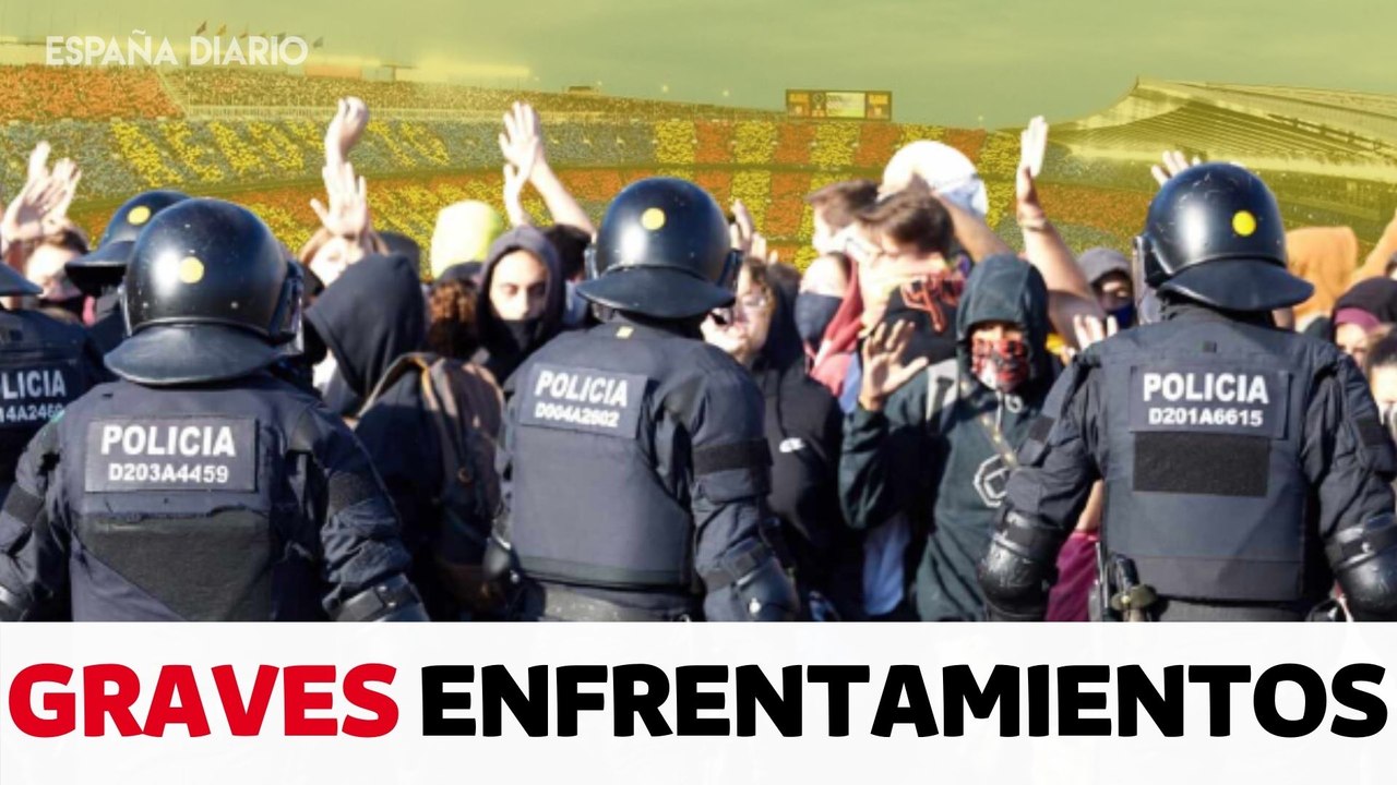 Graves incidentes en el Camp Nou entre Mossos d'Esquadra y aficionados del FC Barcelona