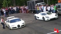 Une Bugatti Veyron et une Koenigsegg CCXF s'affrontent en ligne droite