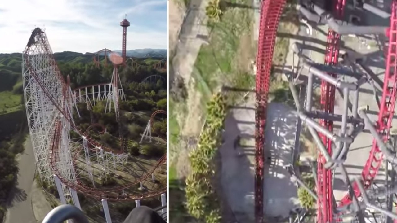 Magic Moutain X2 : une descente des terribles montagnes russes en caméra embarquée