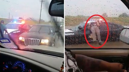 Un policier qui a dû regarder un peu trop de film d'action