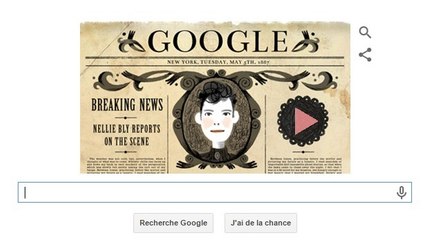 Il y a 151 ans naissait Nellie Bly : Google rend hommage à cette grande journaliste américaine avec une doodle