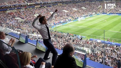 Emmanuel Macron : il s'essaye au football et tire en pleine tête d'un jeune