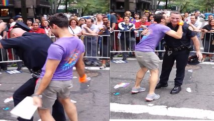 Un policier new-yorkais se met à danser pendant la Gay Pride