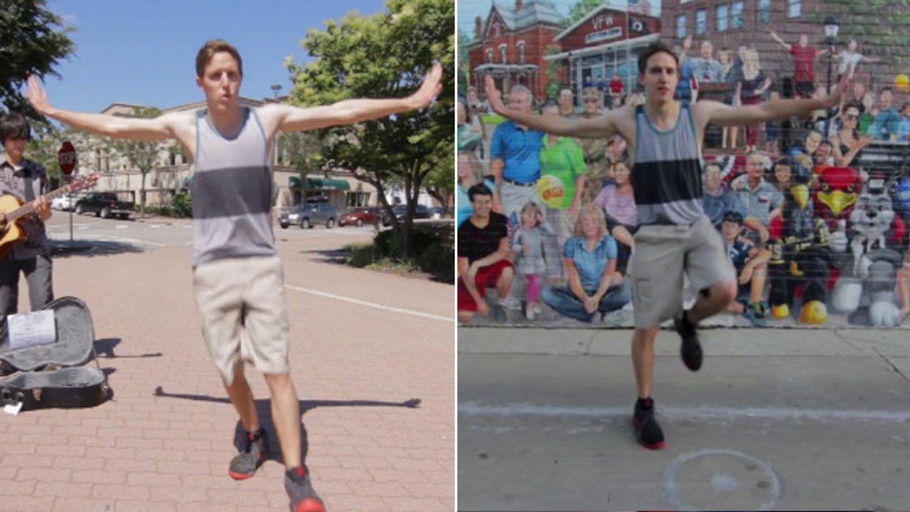 Il réalise une chorégraphie unique dans 100 endroits différents