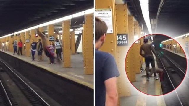 Ce mec tente de sauter d'un quai dans le métro et échoue lamentablement