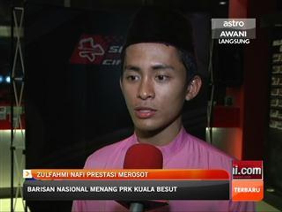 Zulfahmi nafi prestasi merosot