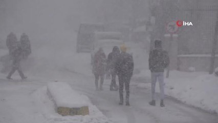 Tatvan'da kar yağışı... 35 köy yolu ulaşıma kapanırken okullar ise tatil edildi