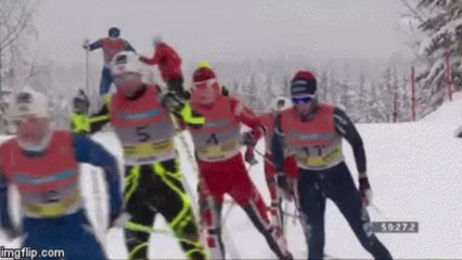 Ski de fond : le gros craquage de Bolshunov qui frappe son adversaire en fin de course