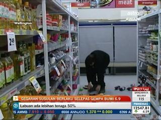 Gegaran susulan selepas gempa di N.Zealand