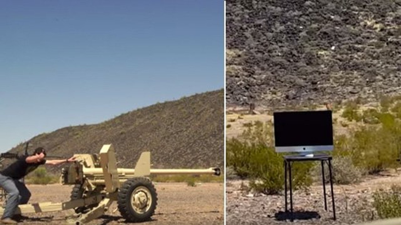 Il explose un iMac avec un obus tiré depuis un canon anti-char