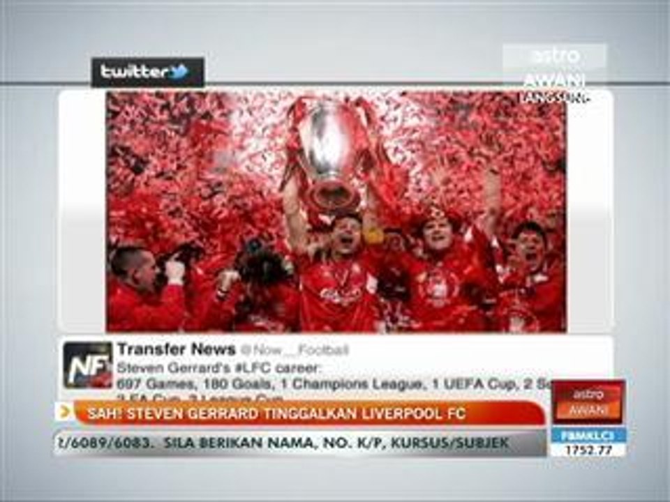 Sah! Steven Gerrard tinggalkan Liverpool FC