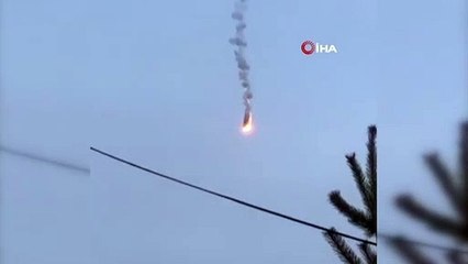 Harkov’da Rus savaş uçağının düşürüldüğü anlar