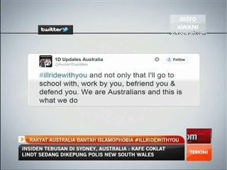 Rakyat Australia bantah Islamophobia melalui #illridewithyou