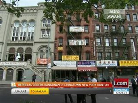 Berbelas cedera bangunan runtuh di Chinatown New York