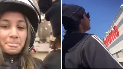 Un couple entre dans un Conforama... en scooter