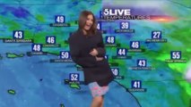 Une présentatrice météo a un petit problème avec sa tenue en plein direct