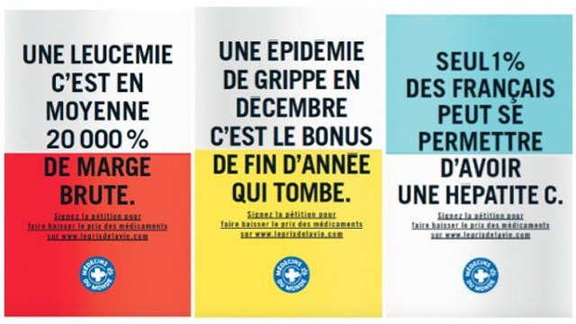 Une campagne de Médecins du Monde censurée après avoir dénoncé le prix trop élevé des médicaments