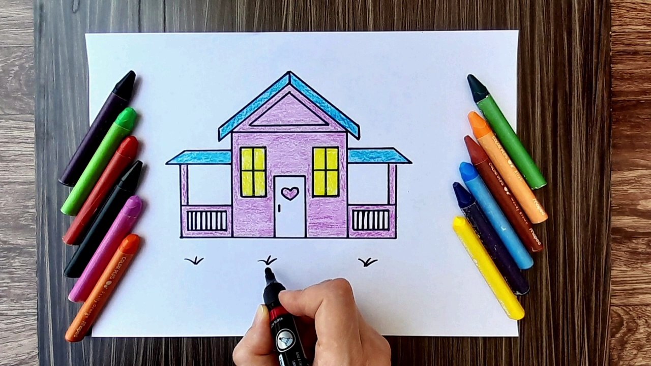 HOW TO DRAW A HOUSE,EASY DRAWING,STEP BY STEP DRAWING FOR KIDS,EASY ART
