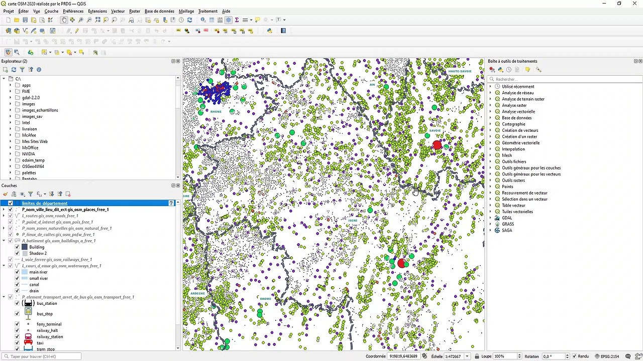 Présentation de l'assemblage GPKG (SQLite) courbes de niveaux France Métropolitaine