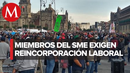 Protestan integrantes del SME en Avenida Hidalgo