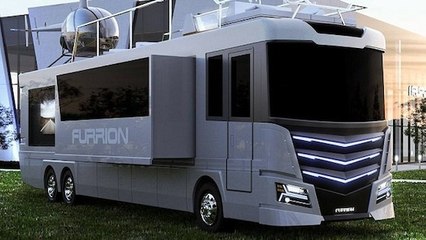L'incroyable camping car Elysium de la société Furrion peut accueillir un hélicoptère sur son toit